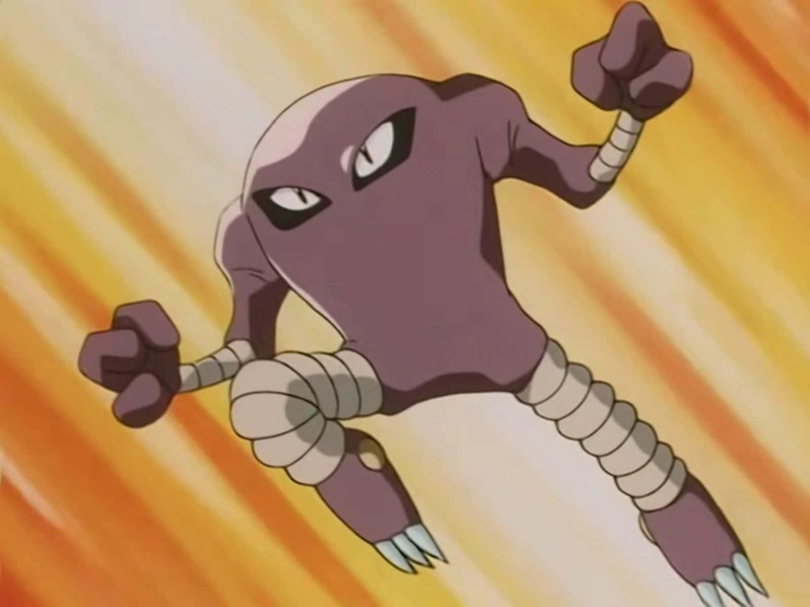 Jumping Hitmonlee In Anime Wallpaper