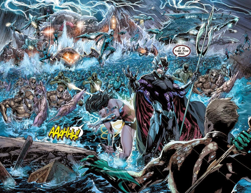 Justice League Members Gather To Face A New Threat In Throne Of Atlantis. Wallpaper