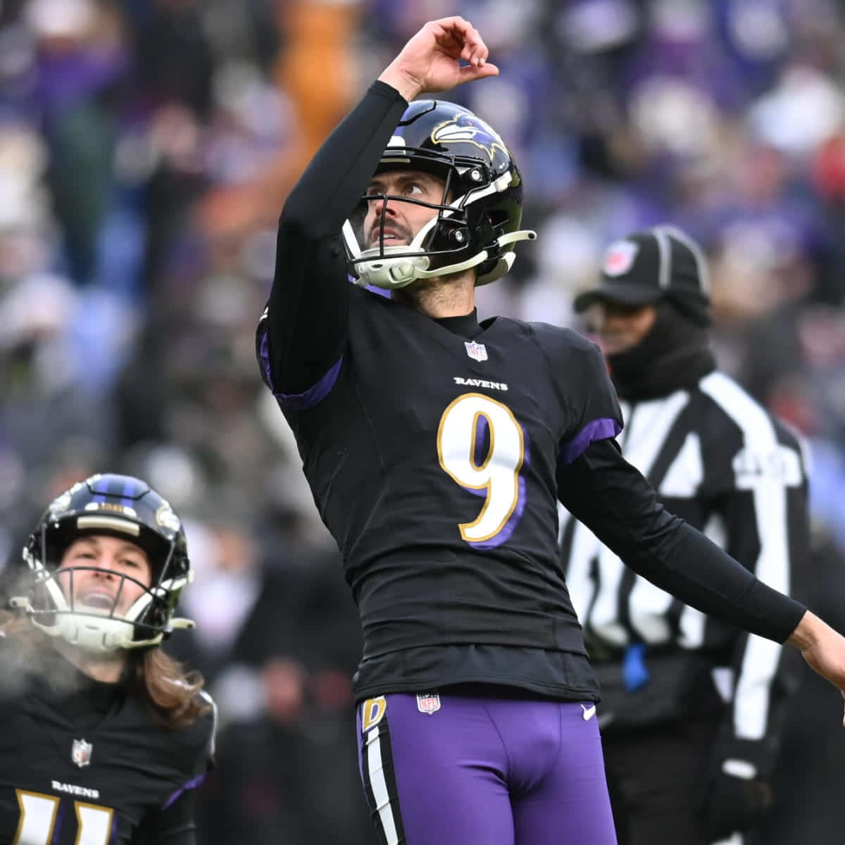 Justin Tucker Celebrating Field Goal Wallpaper