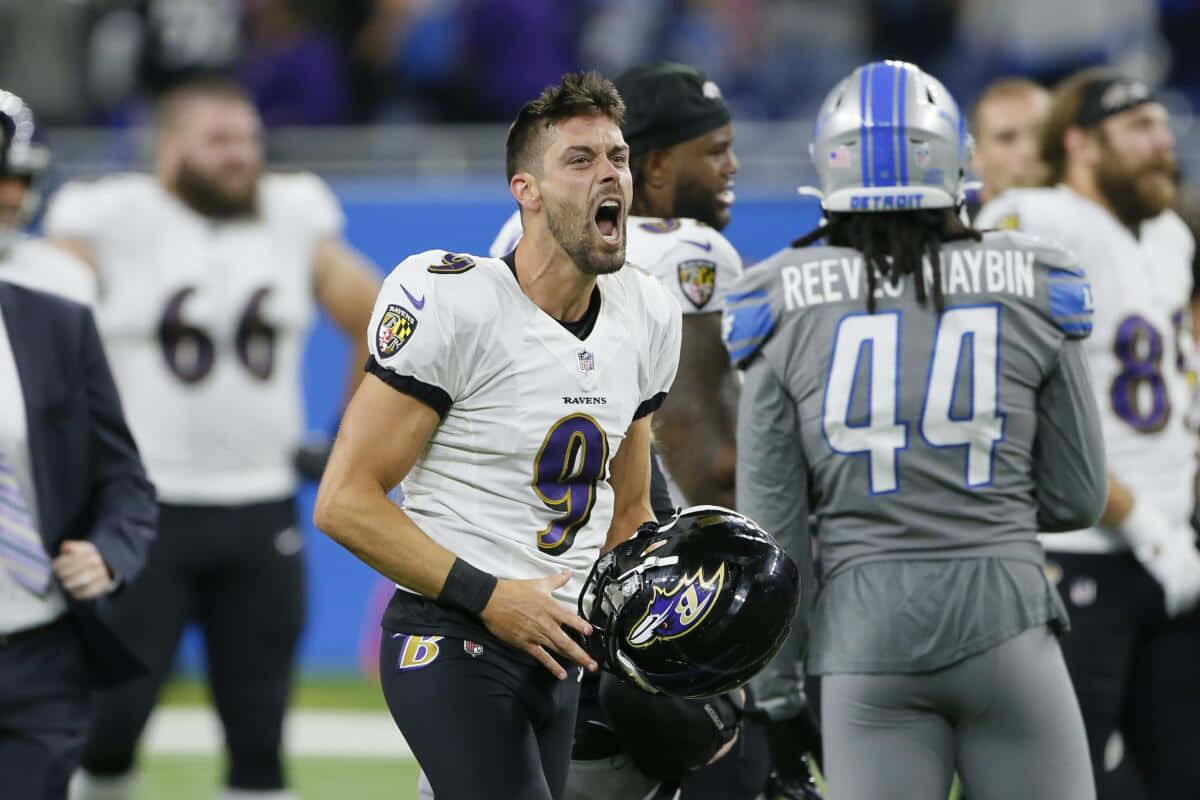 Justin Tucker Celebrationon Field Wallpaper