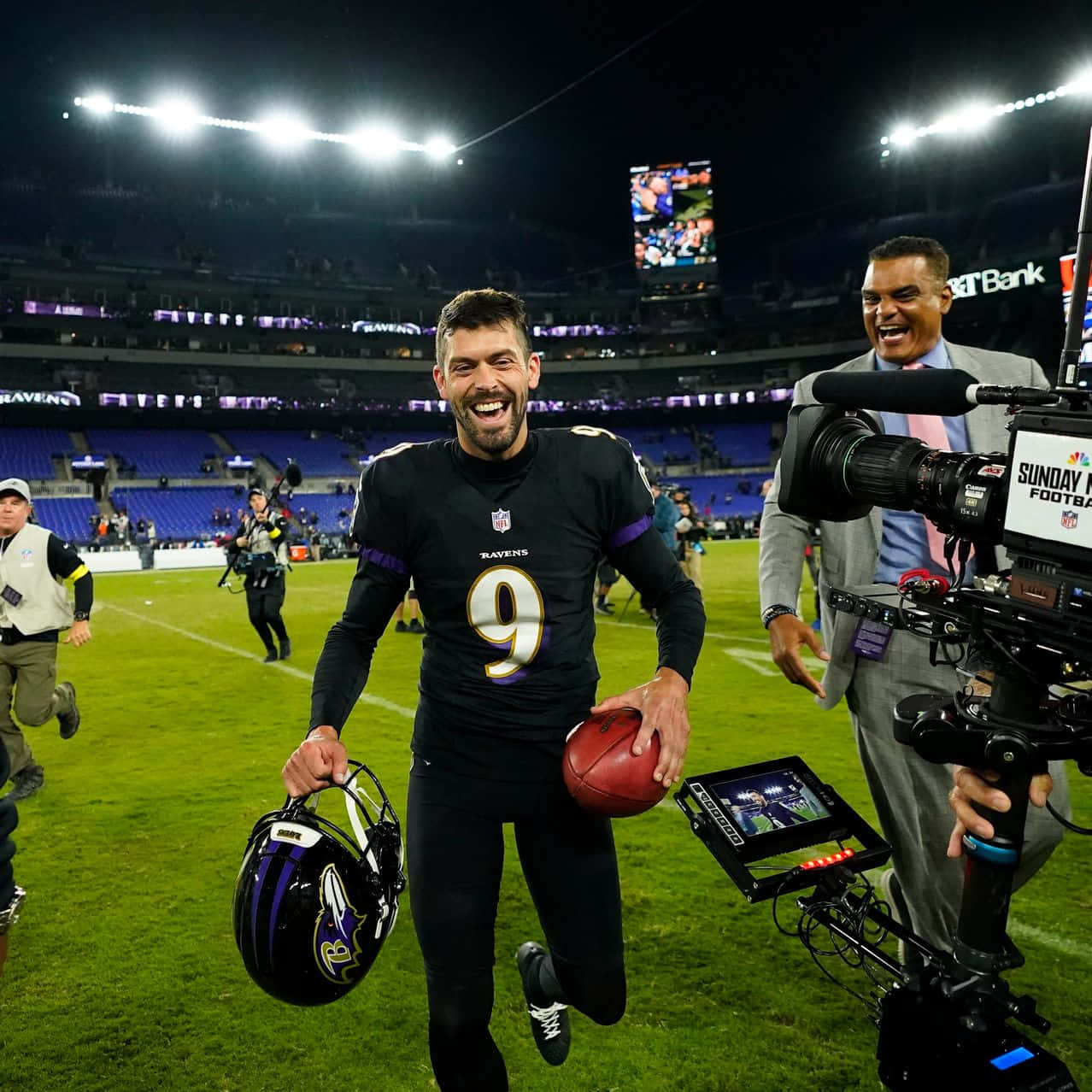 Justin Tucker Smiling After Game Wallpaper