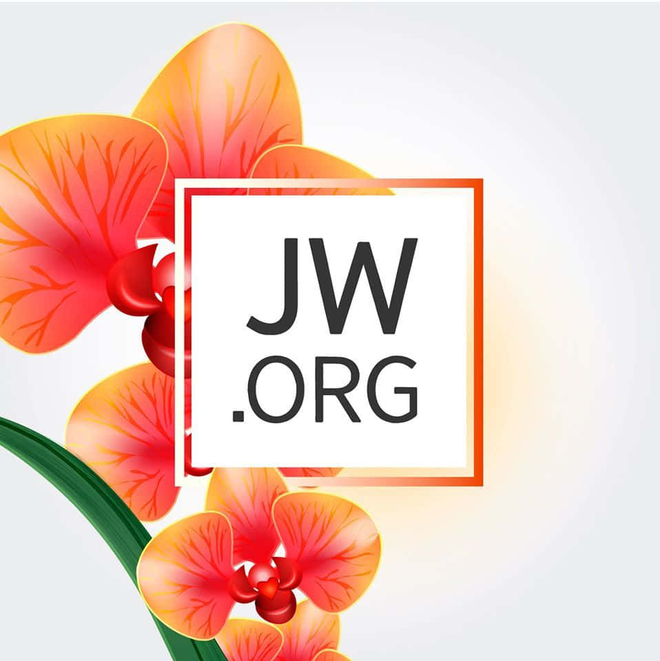 Jw Org Logo With Orange Flowers Wallpaper