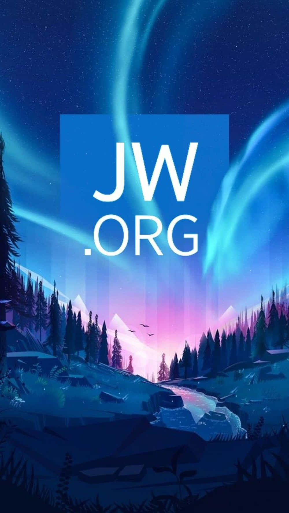 Jworg Logo On Blue Forest Wallpaper