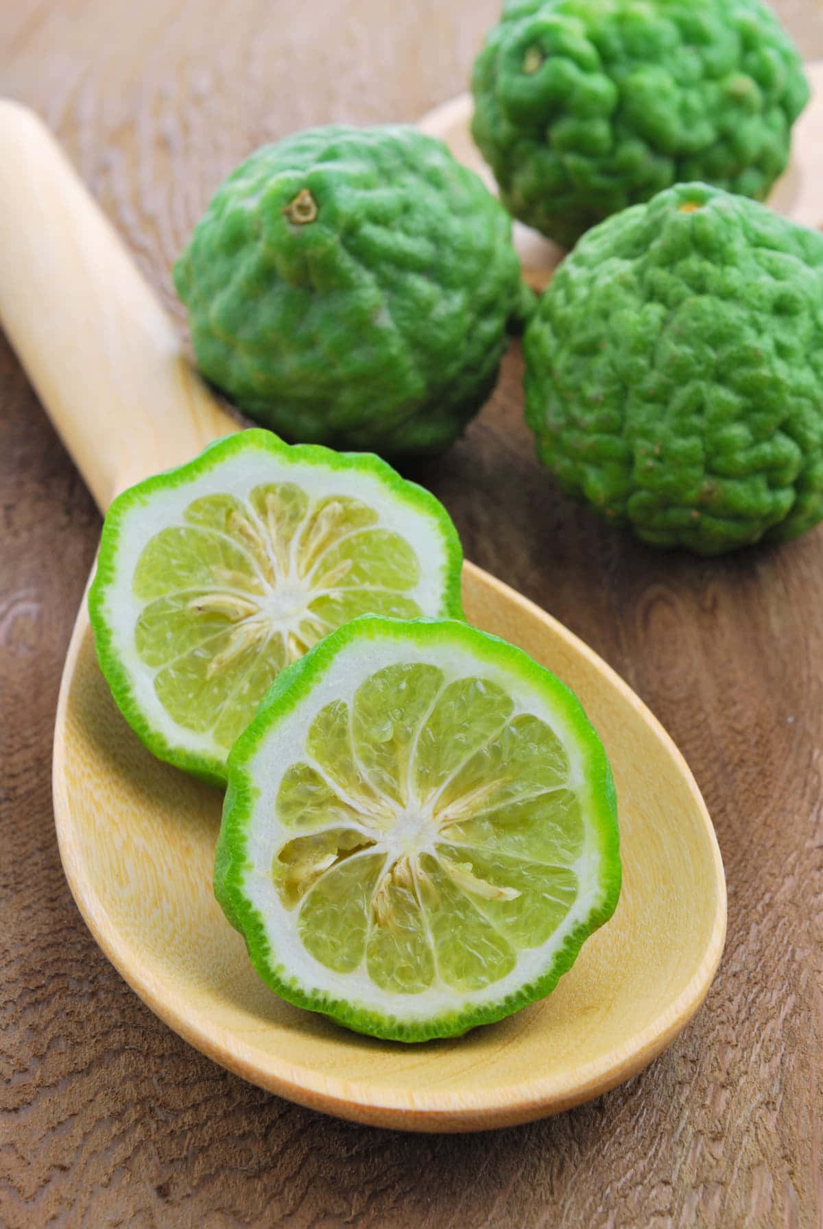 Kaffir Lime Fruit Sliced In Half Wallpaper