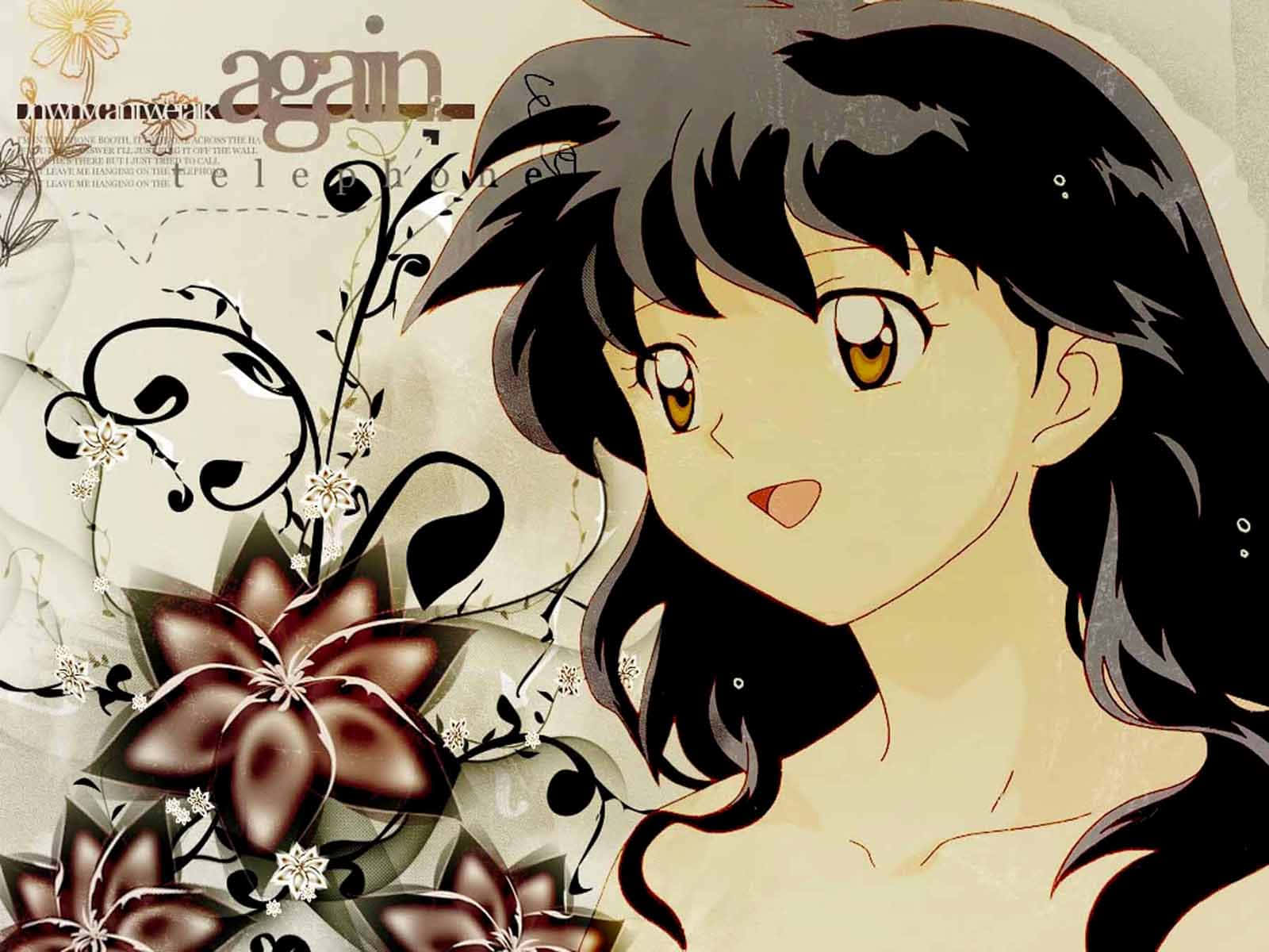 Kagome Higurashi Striking A Confident Pose Wallpaper