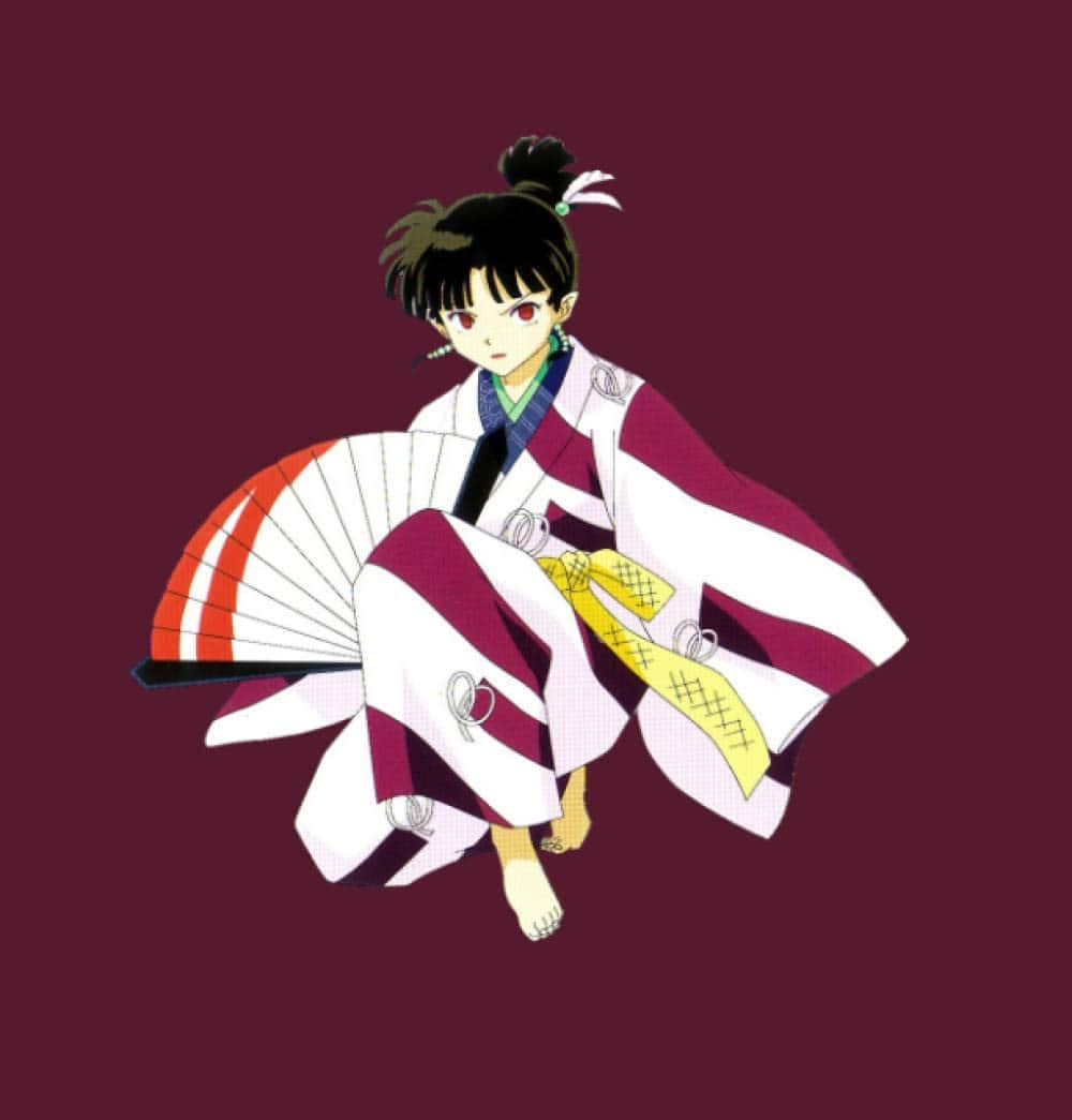 Kagura From Inuyasha Showing Her Power Wallpaper