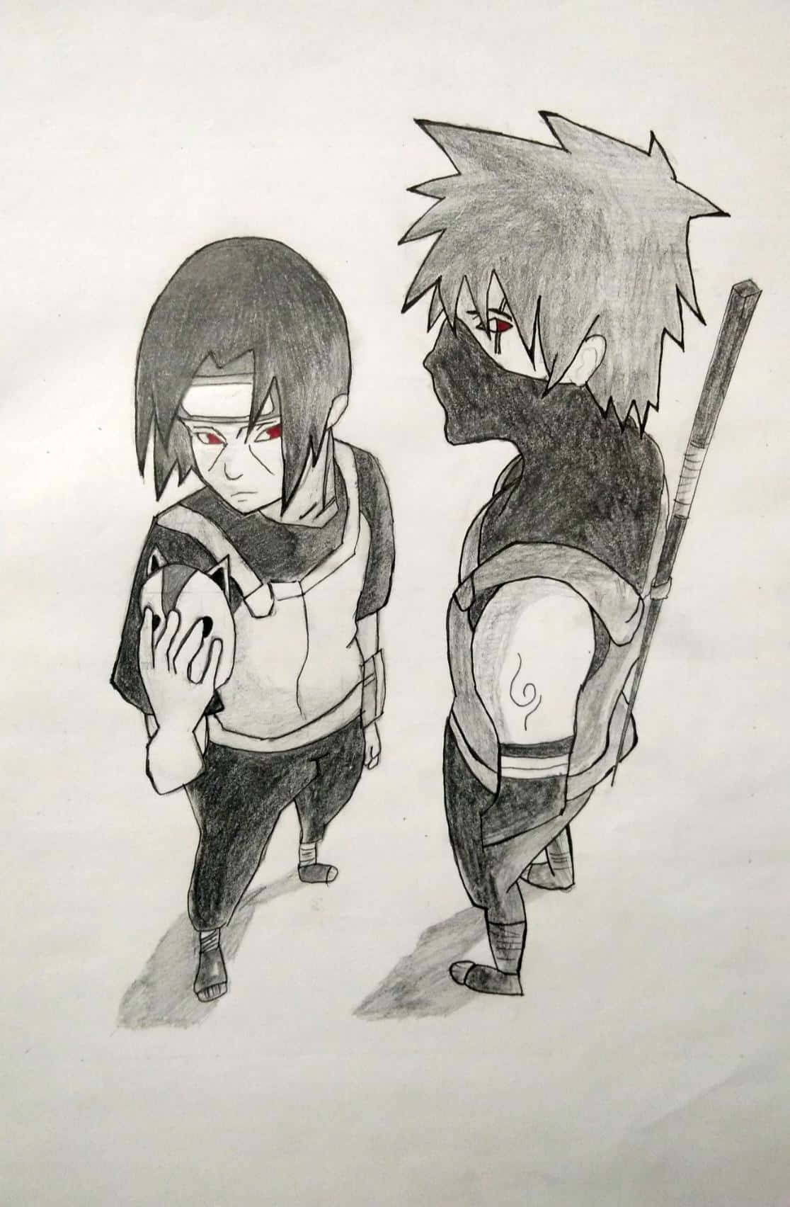 Kakashi And Itachi: Legendary Ninja Showdown Wallpaper