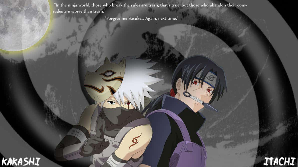 Kakashi And Itachi - The Legendary Ninja Warriors Wallpaper