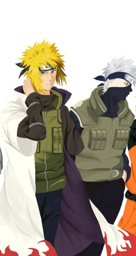 Kakashi And Minato: A Legendary Shinobi Duo Wallpaper