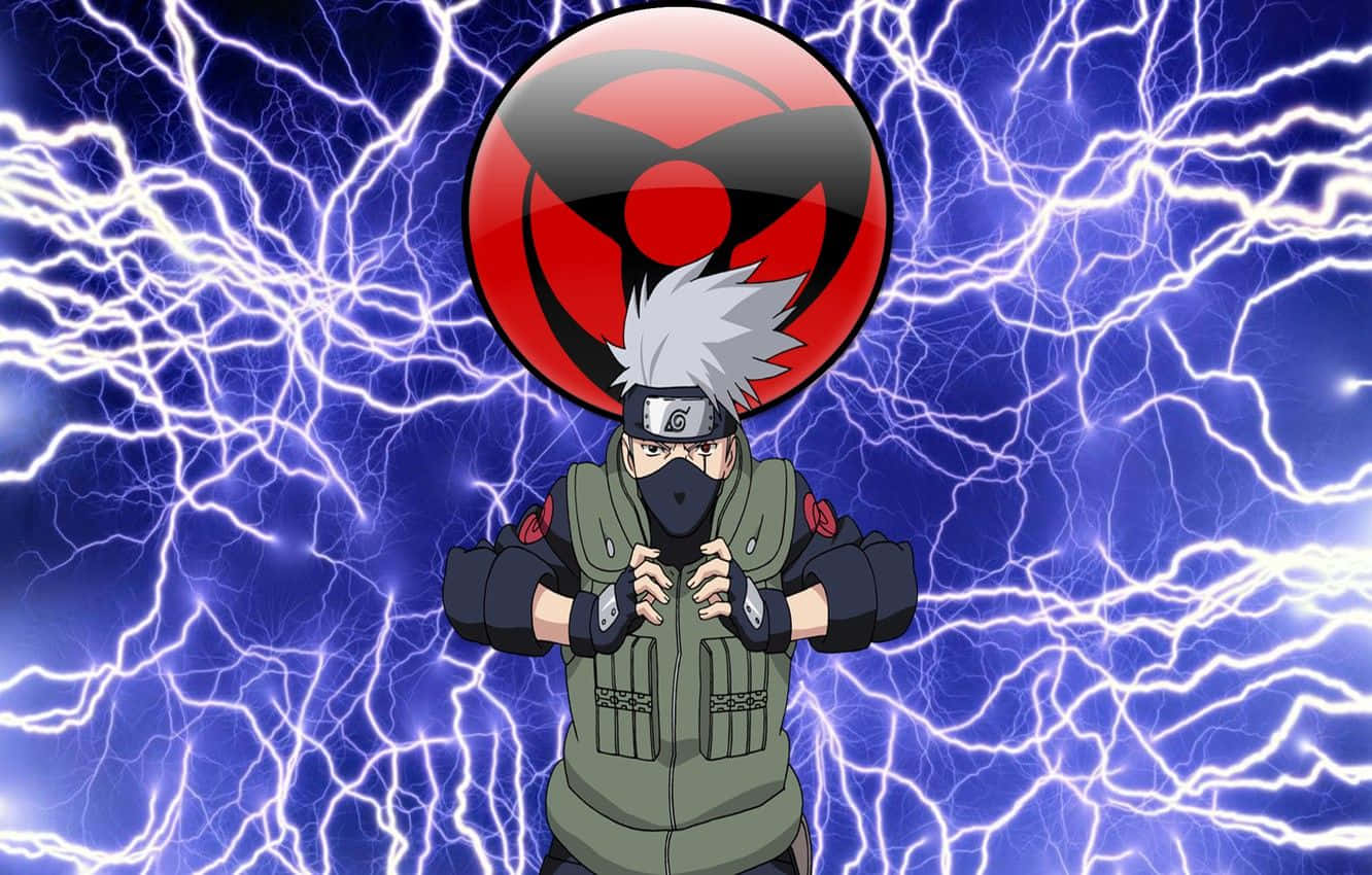 Kakashi And Sharingan Logo Wallpaper