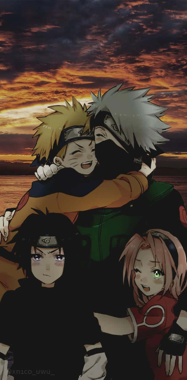 Kakashi, Naruto, And Sasuke - A Trio Of Legendary Ninjas Wallpaper