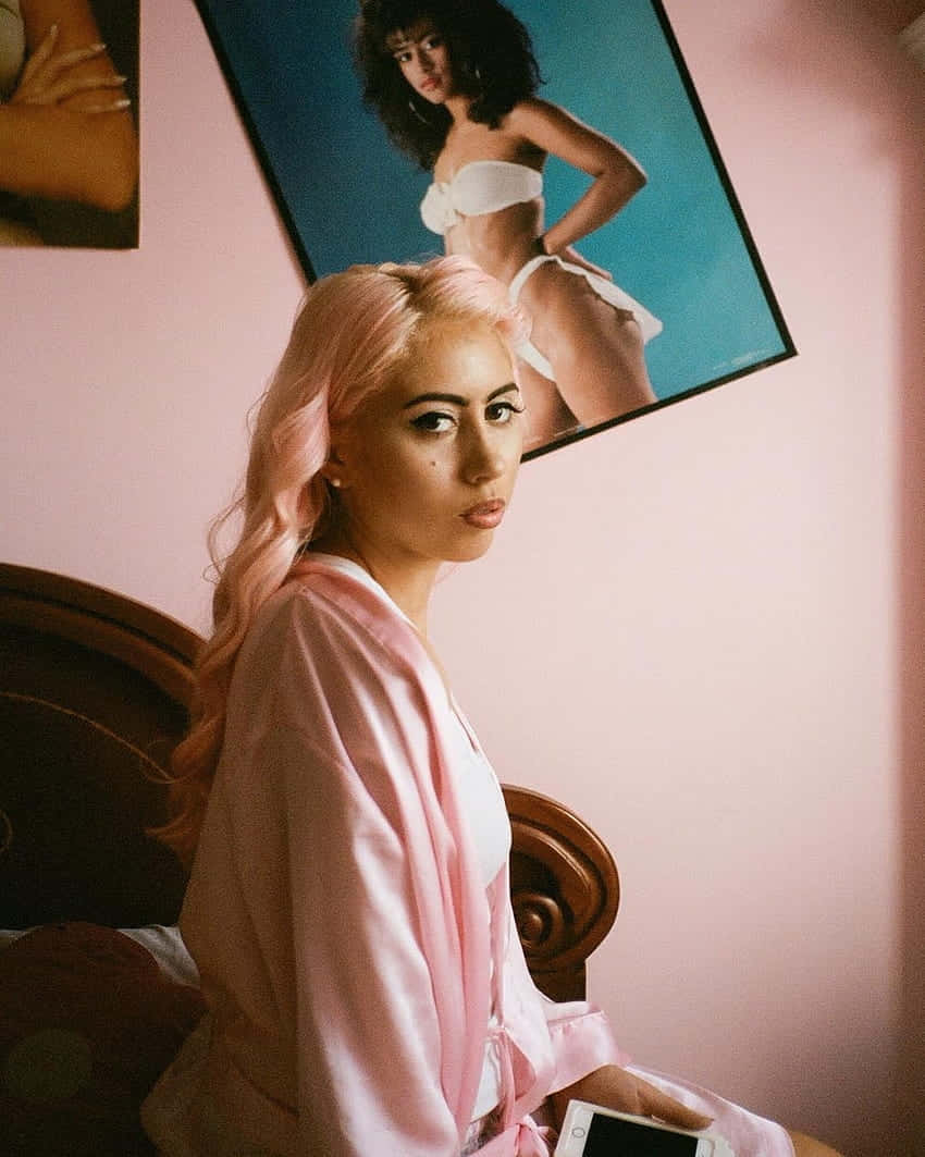 Kali Uchis Pink Robe Vintage Room Wallpaper