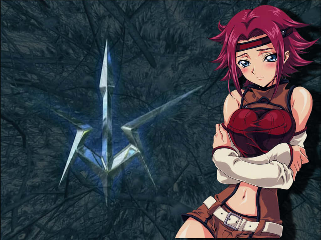 Kallen Stadtfeld In Action From The Code Geass Anime Series Wallpaper