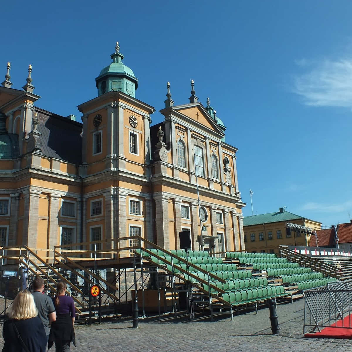 Kalmar Castle Outdoor Seating Setup Wallpaper