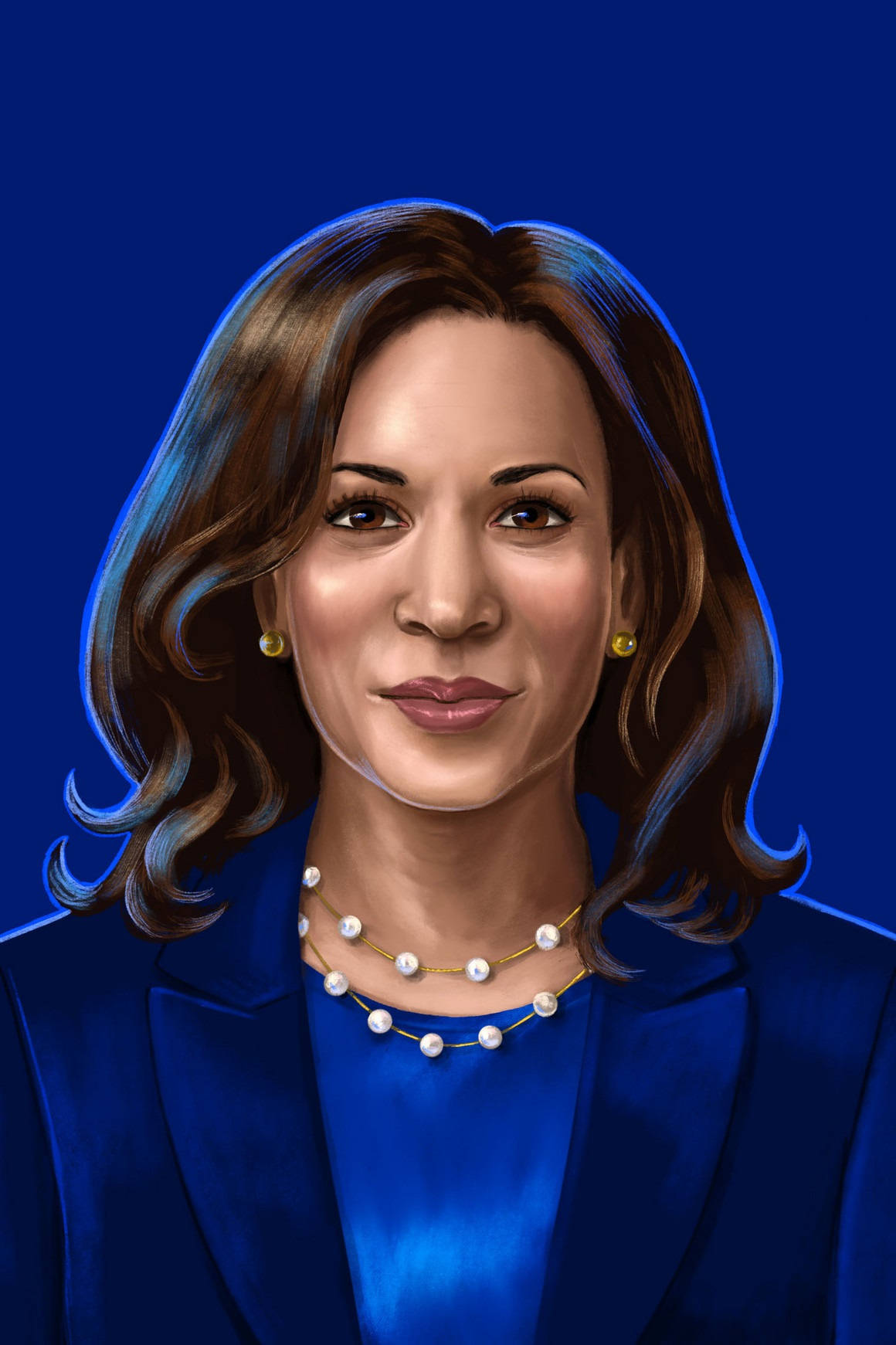 Kamala Harris Blue Paint Art Wallpaper