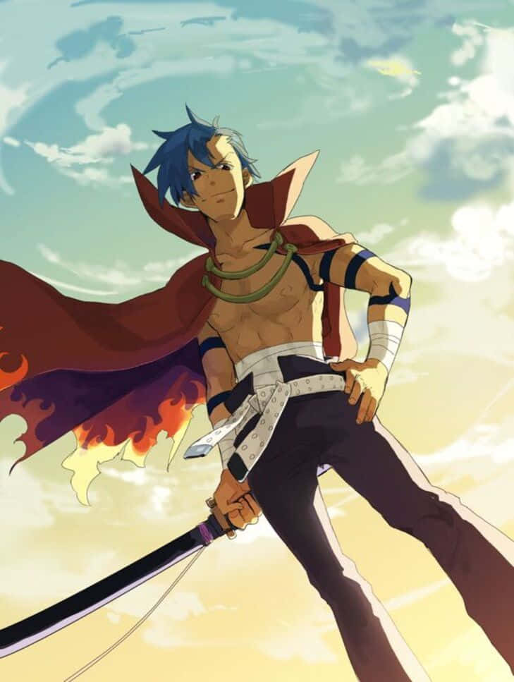 Kamina From Gurren Lagann In A Powerful Pose Wallpaper