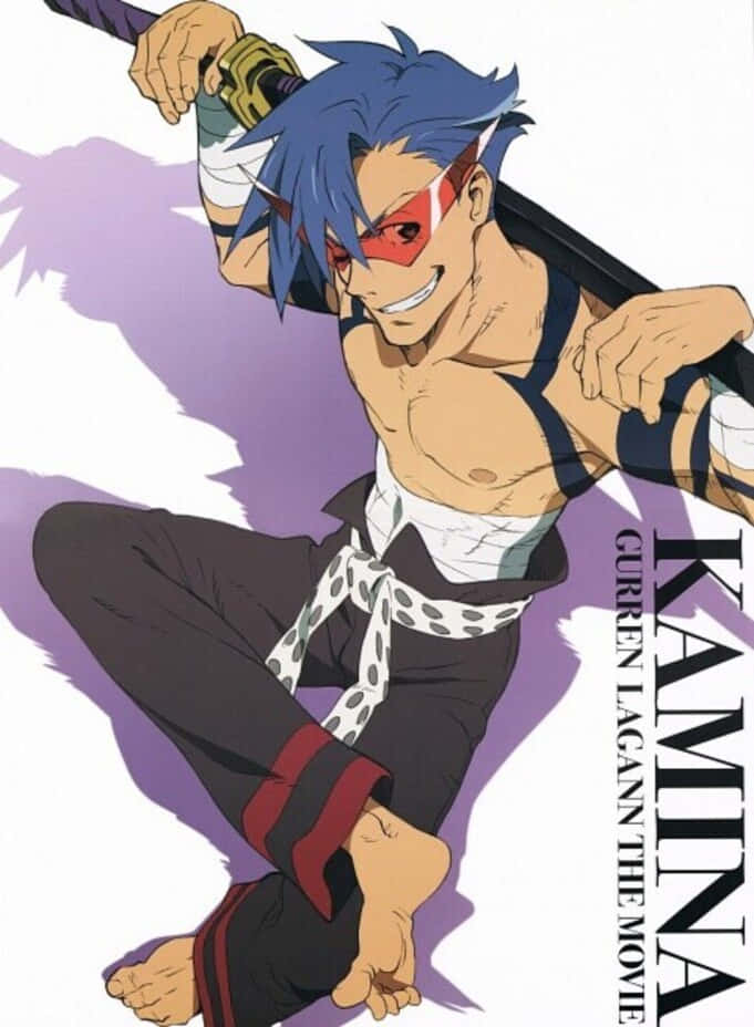 Kamina From Gurren Lagann With His Signature Sunglasses And Sword Wallpaper