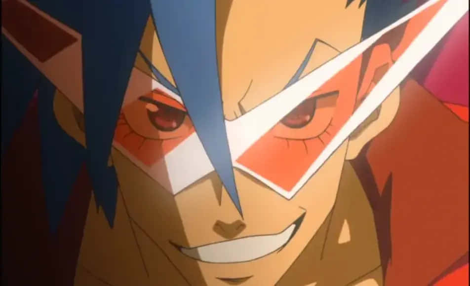 Kamina In Action As He Leads Team Gurren Against The Odds In A Striking Pose. Wallpaper