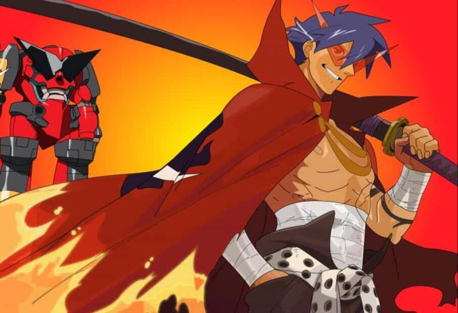 Kamina, The Charismatic Leader From Gurren Lagann Wallpaper