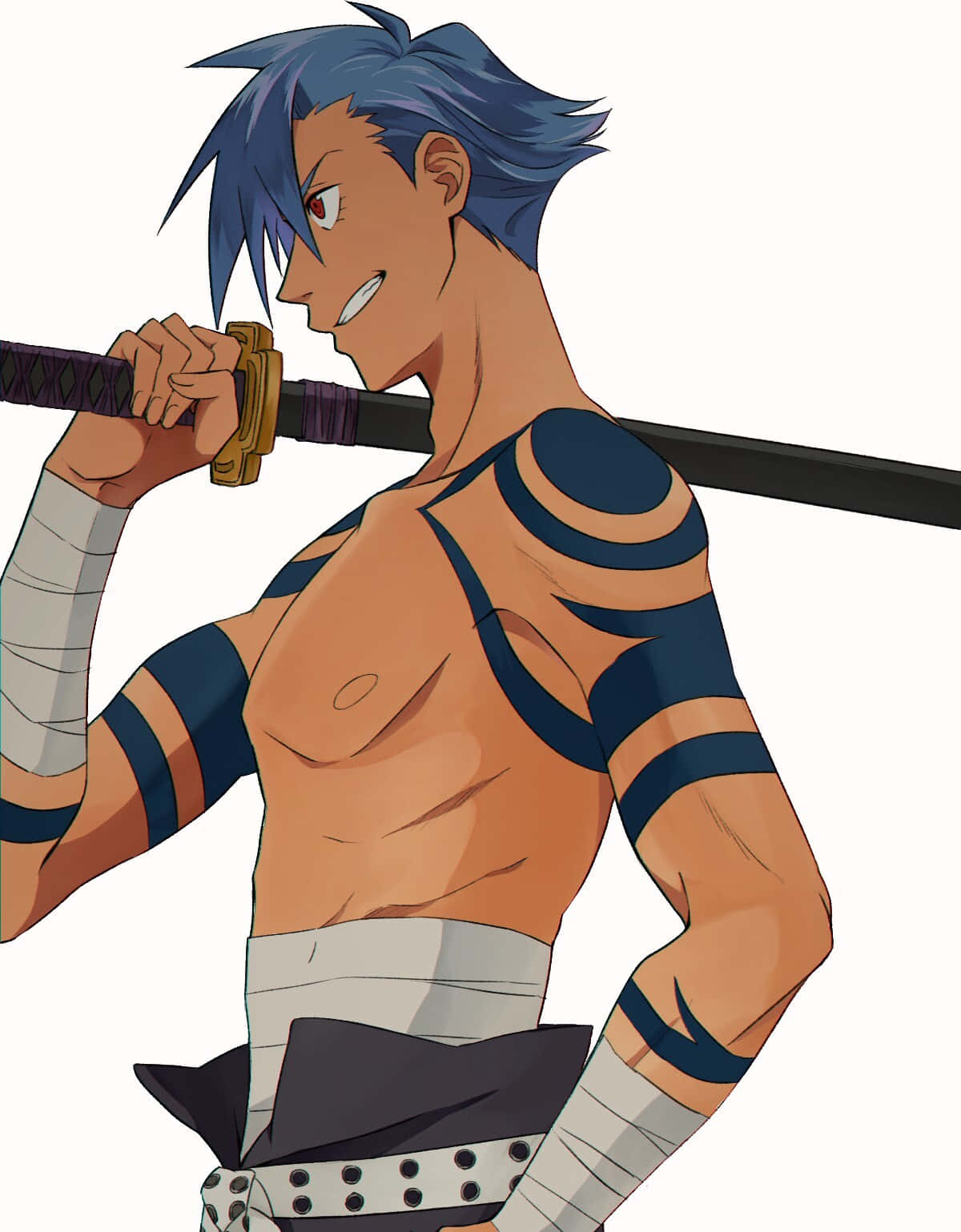 Kamina - The Fearless Leader In Gurren Lagann Wallpaper