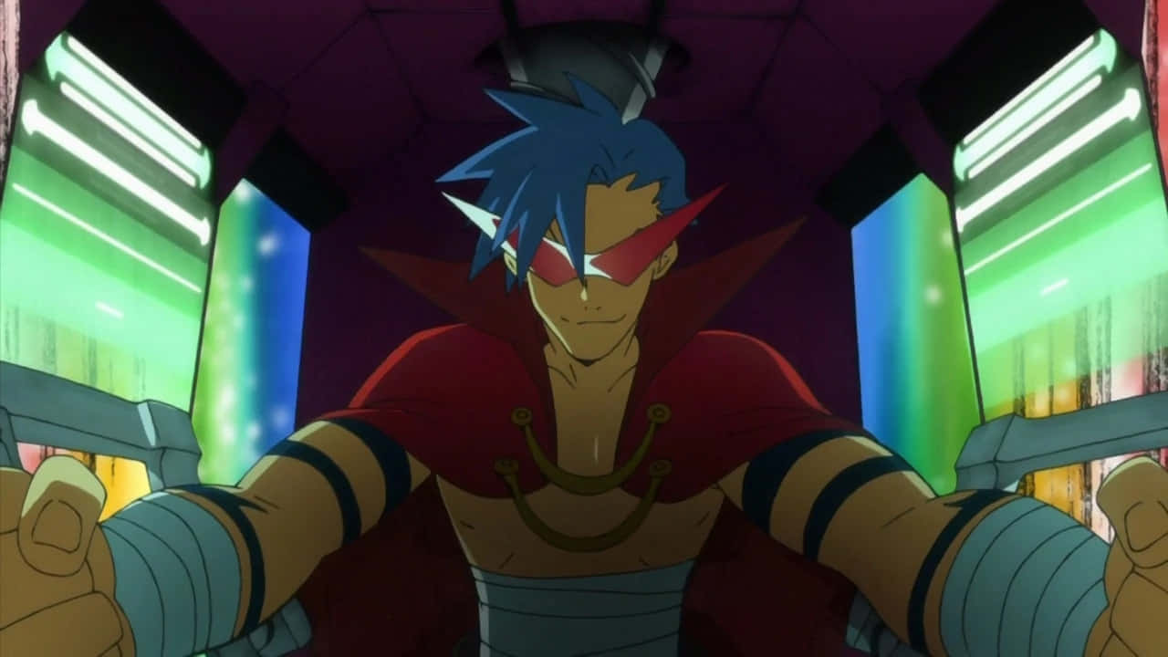 Kamina, The Inspirational Leader From Gurren Lagann Wallpaper