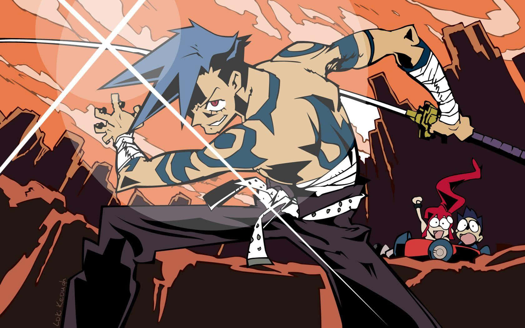 Kamina, The Inspiring Leader From Gurren Lagann Wallpaper