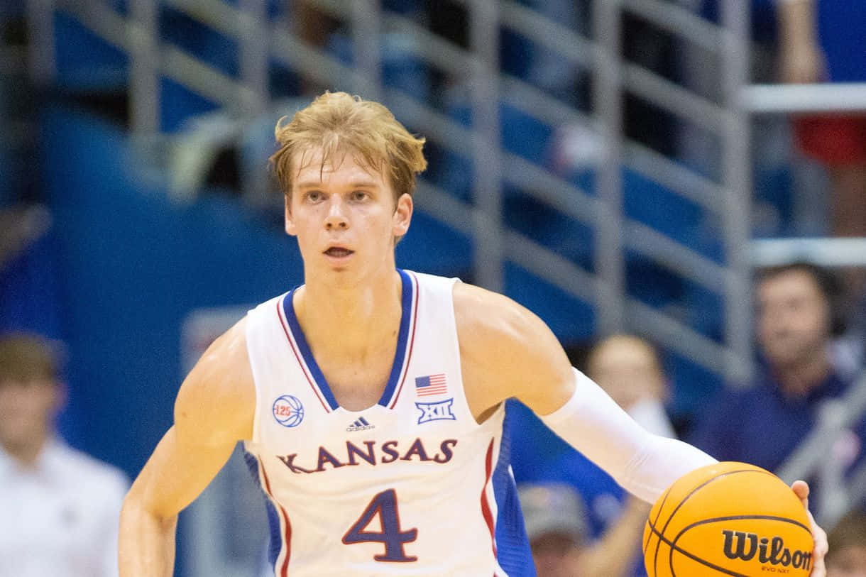 Kansas Basketball Player Action Shot Wallpaper