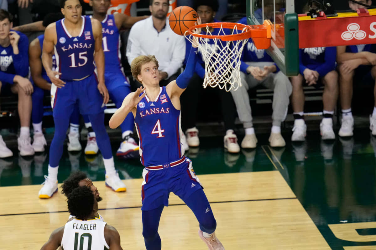 Kansas Basketball Player Layup Wallpaper