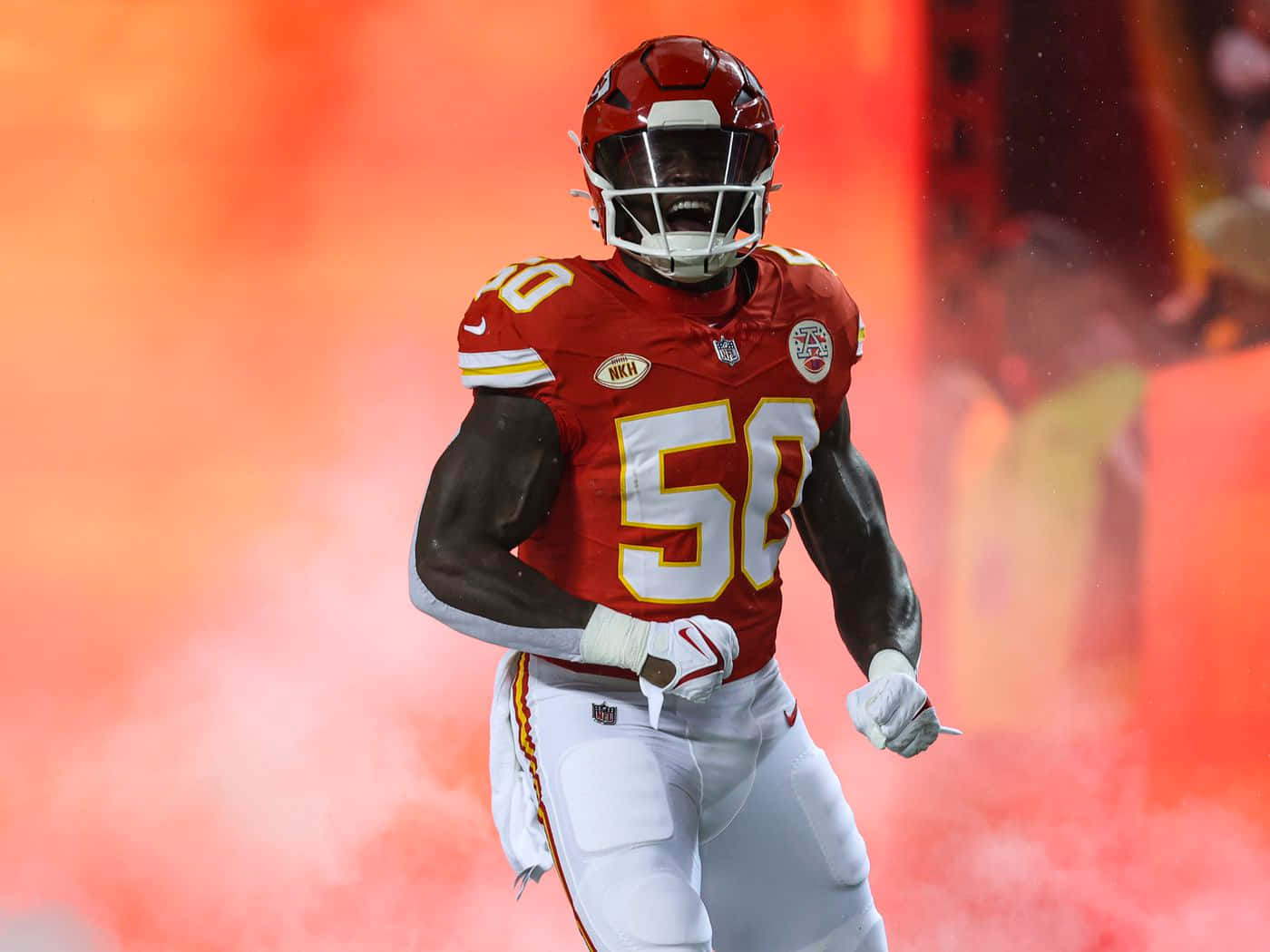 Kansas City Linebacker Action Shot Wallpaper