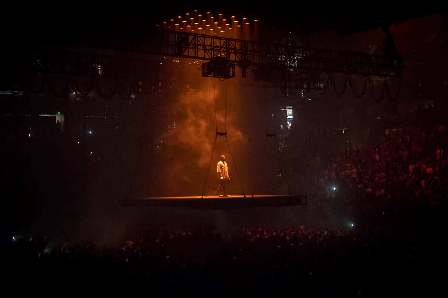 Kanye West Concert Suspended Stage Wallpaper