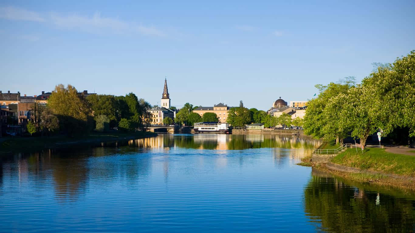 Karlstad Sweden River View Wallpaper