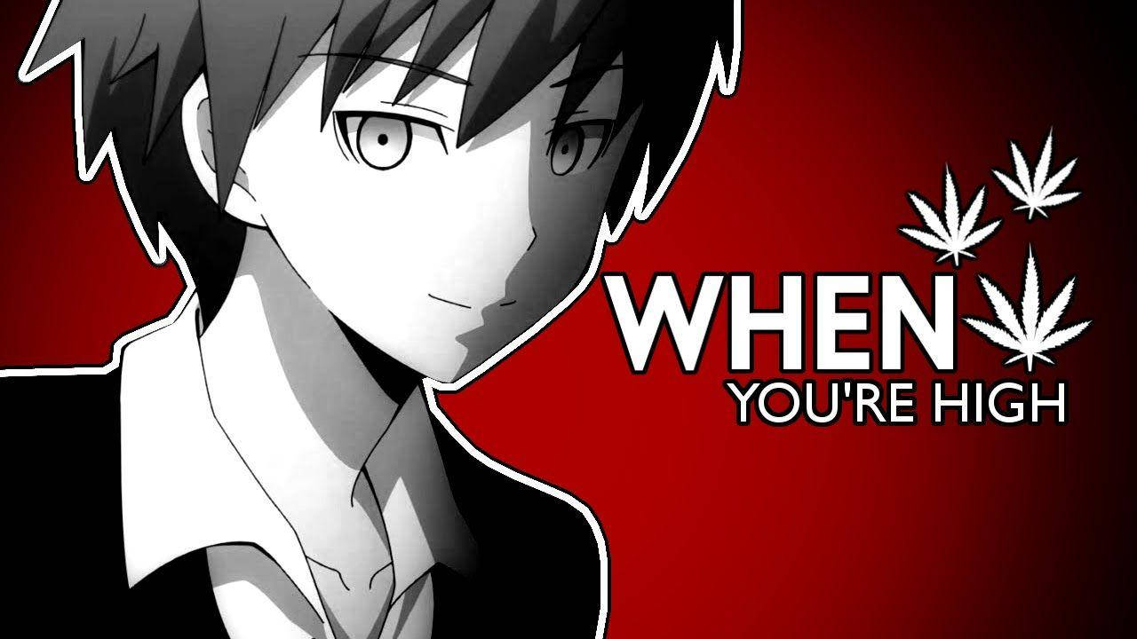 Karma Akabane With Cannabis Leaf Poster Wallpaper