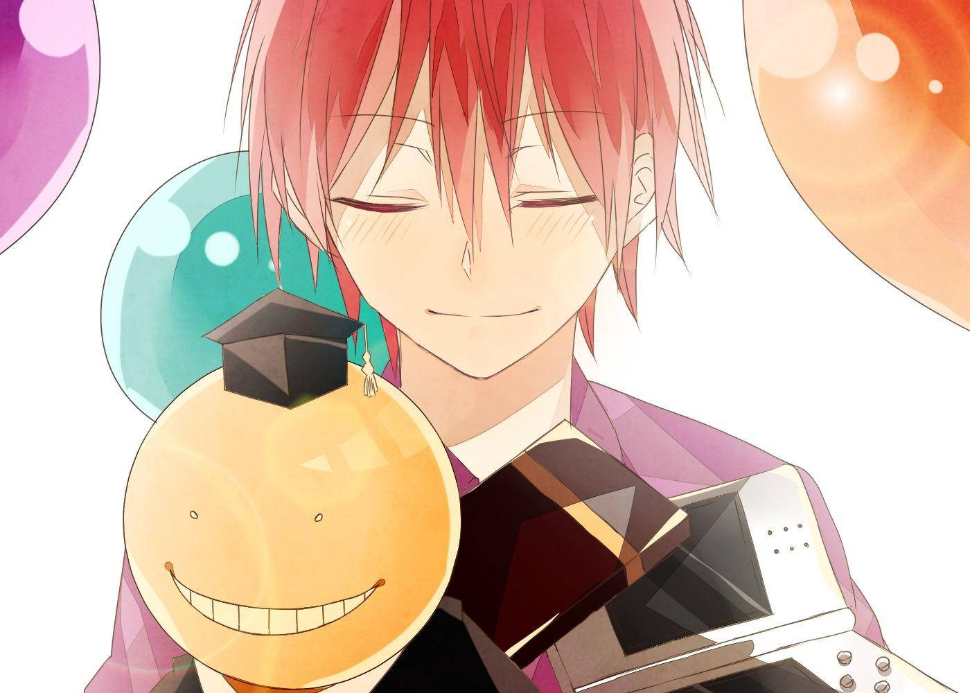 Karma Akabane With Koro-sensei Wallpaper