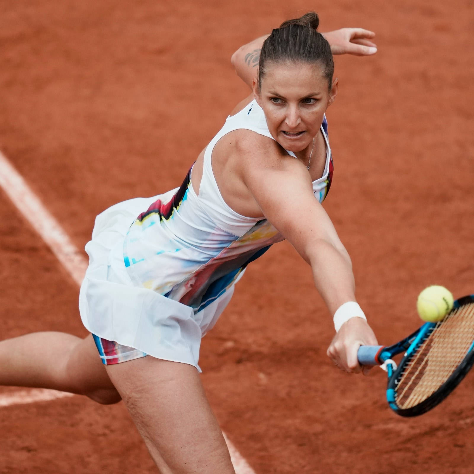 Karolina Pliskova Running Backhand Wallpaper