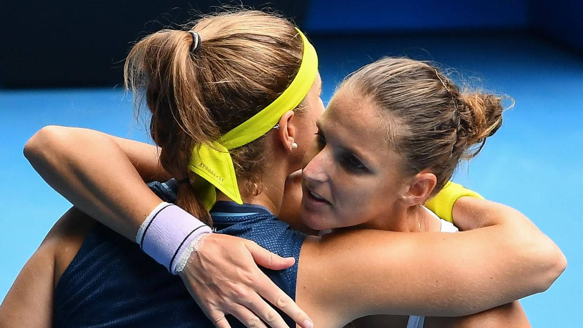 Karolina Pliskova With Karolina Muchova Wallpaper