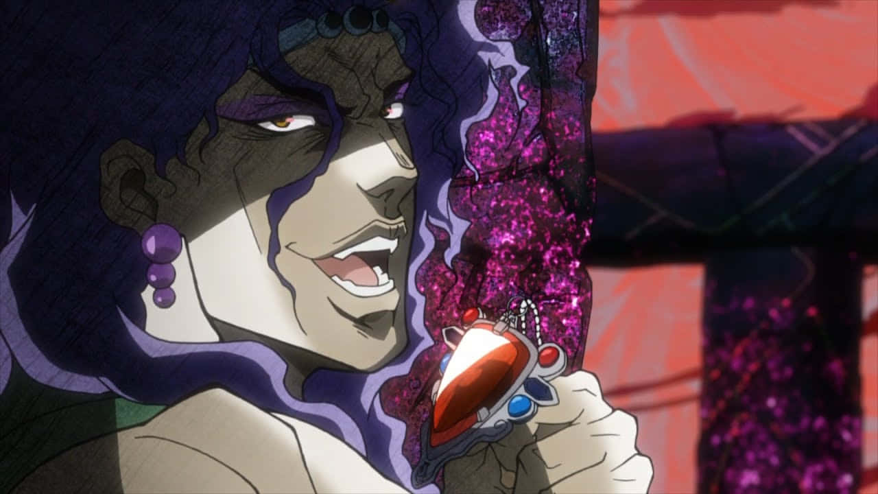 Kars Soaring Through The Sky In Jojo's Bizarre Adventure Wallpaper