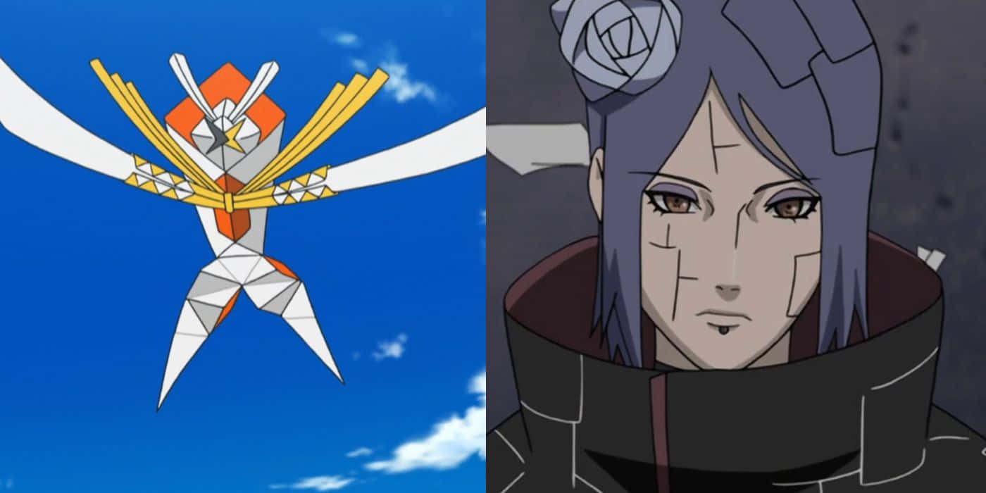 Kartana Pokemon And Konan From Naruto Wallpaper