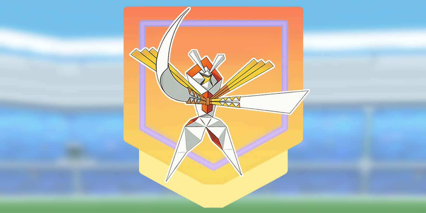 Kartana Pokemon On Orange Background Wallpaper