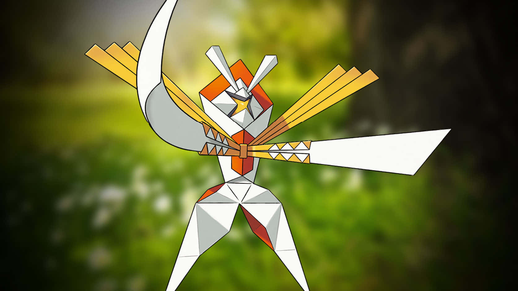 Kartana Pokemon With Nature Background Wallpaper