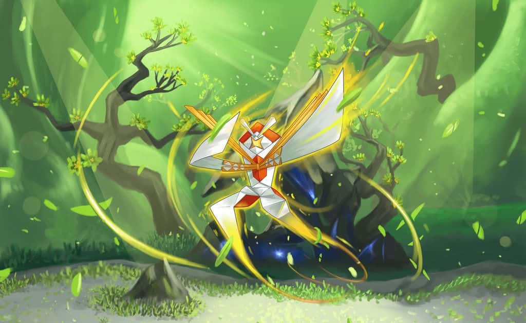 Kartana Pokemon With Yellow Glow Wallpaper