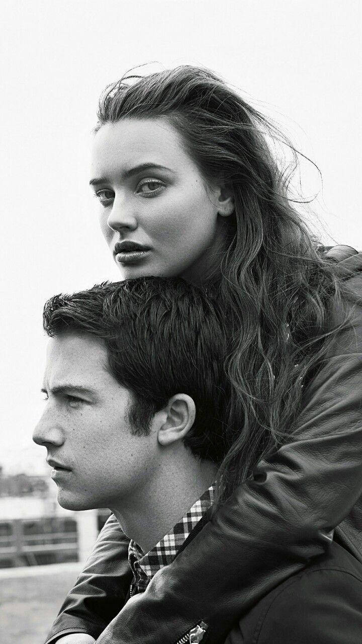 Katherine Langford Dylan Gray Scale Wallpaper