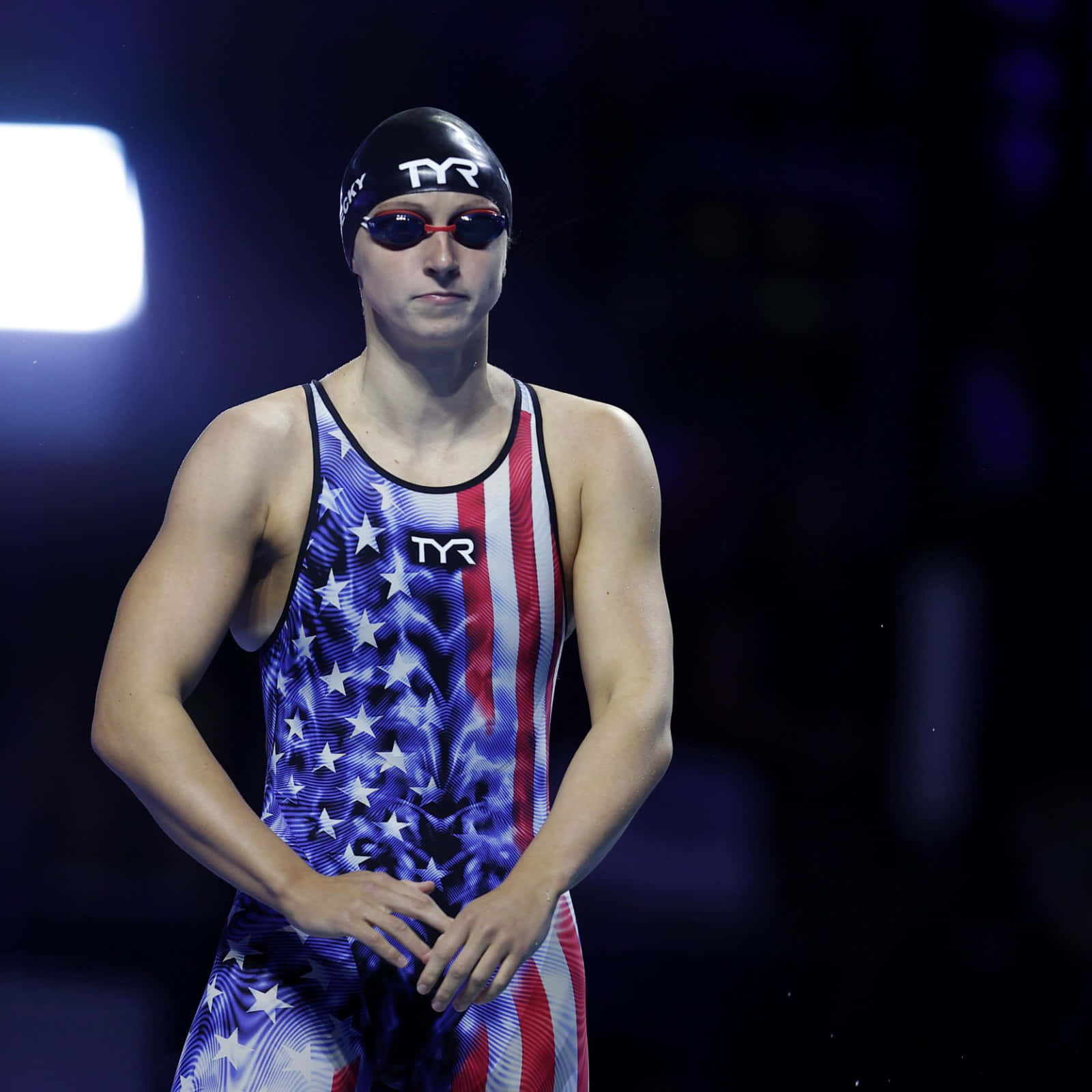 Katie Ledecky Pre Race Concentration Wallpaper