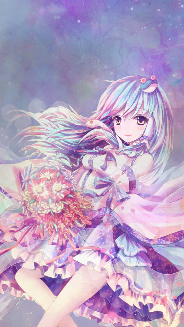 Kawaii Cute Anime Flower Bouquet Wallpaper