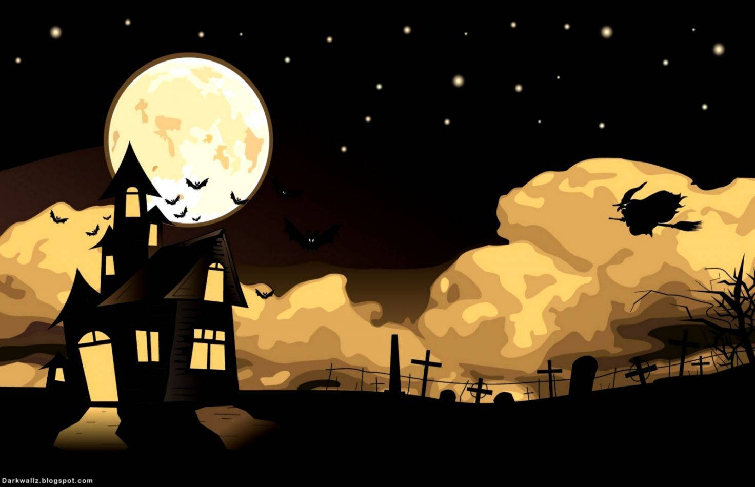 Kawaii Halloween House Wallpaper