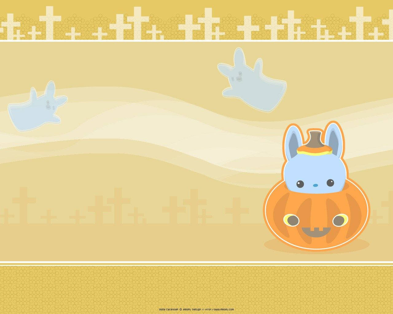 Kawaii Halloween Smiling Pumpkin Wallpaper