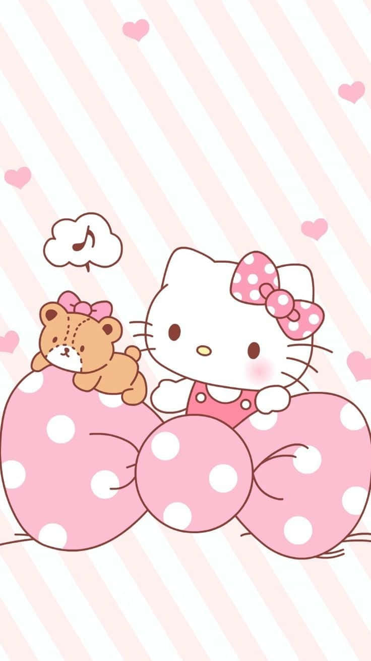 Kawaii Hello Kitty - A World Of Cuteness And Colors Wallpaper