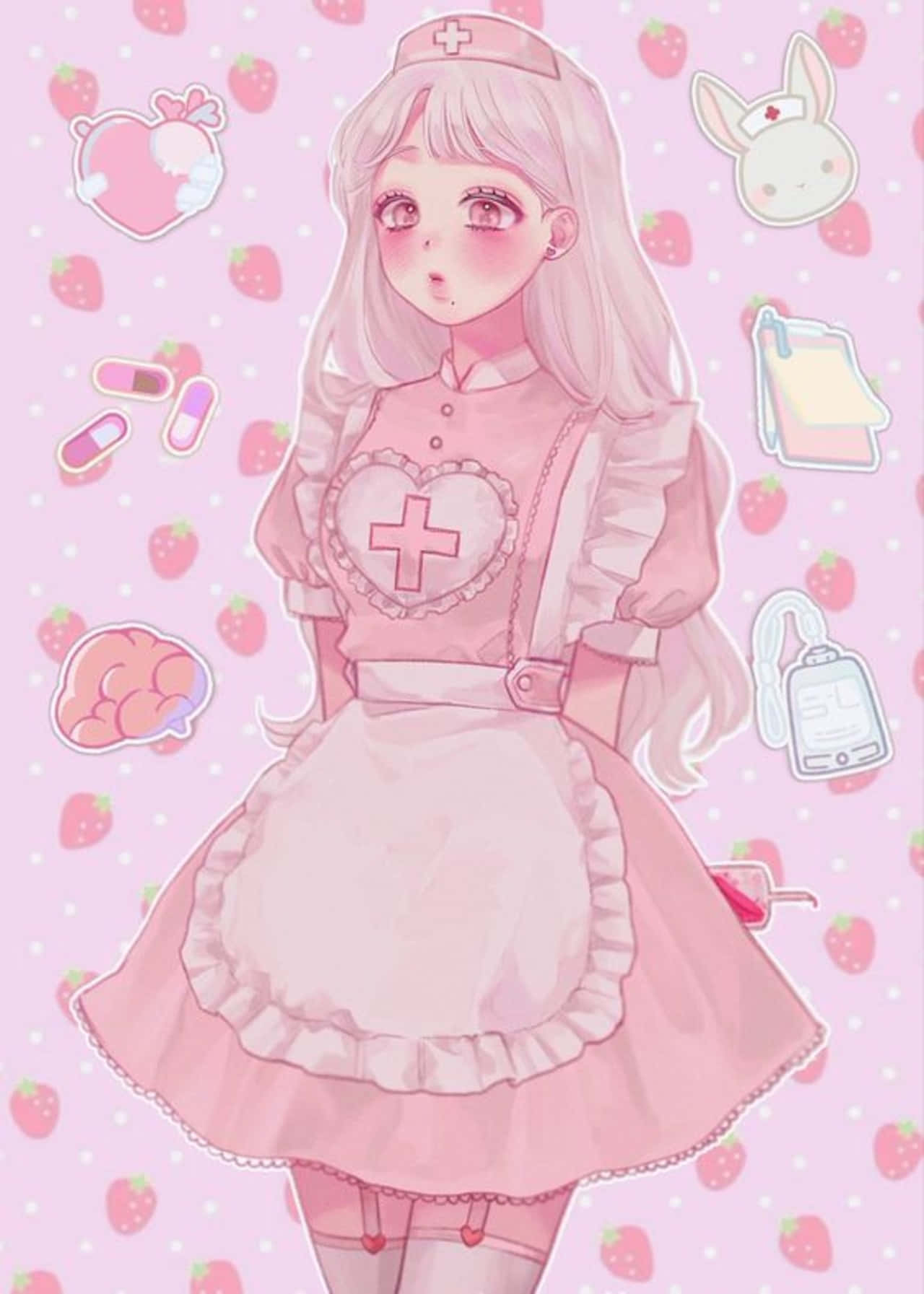 Kawaii Nurse Aesthetic Artwork Wallpaper