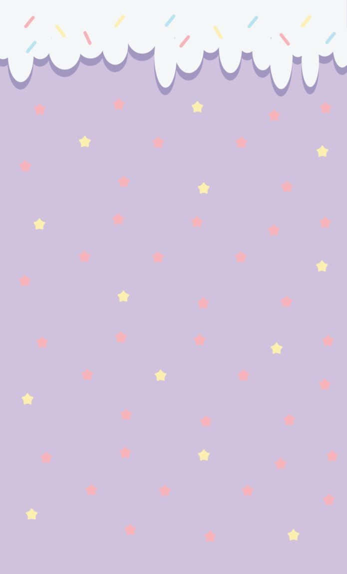 Kawaii Pastel Red And Yellow Stars Wallpaper