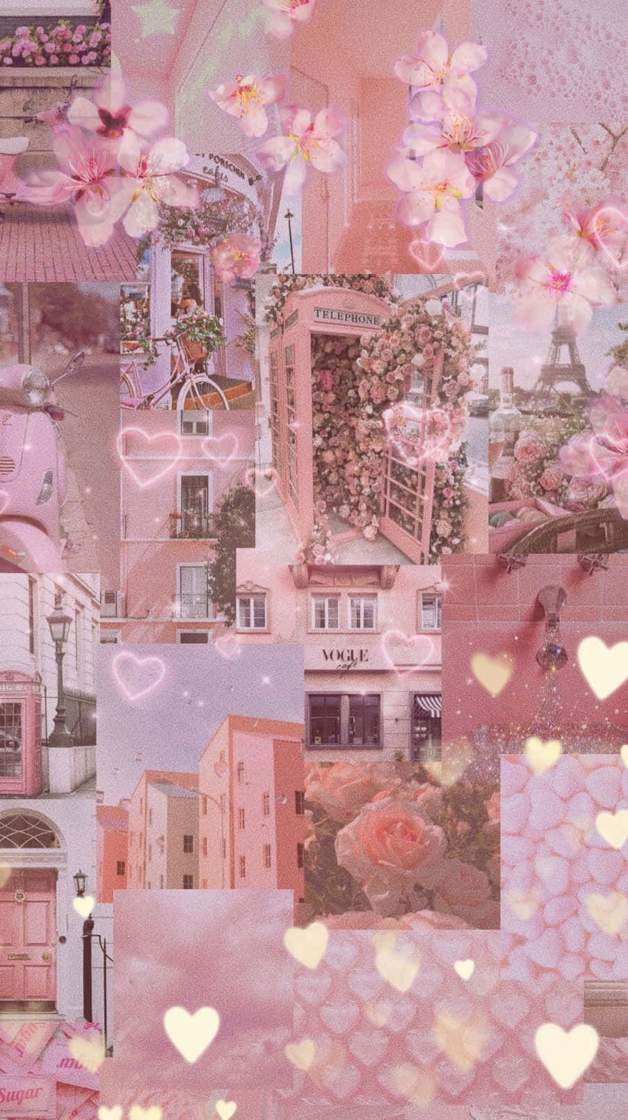 Kawaii Pink Aesthetic Collage Wallpaper