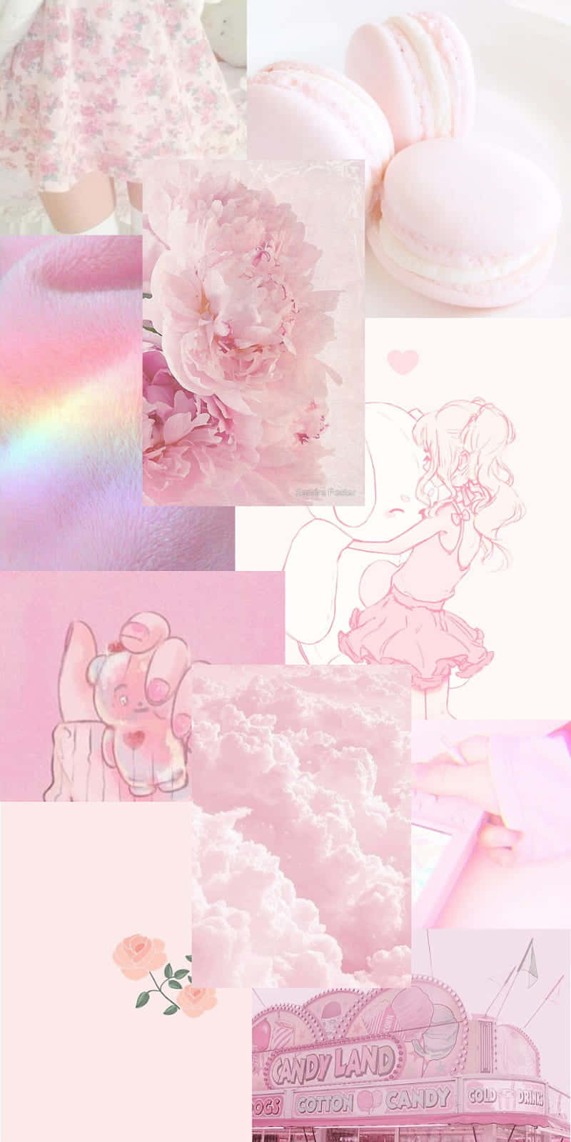 Kawaii Pink Aesthetic Collage Wallpaper